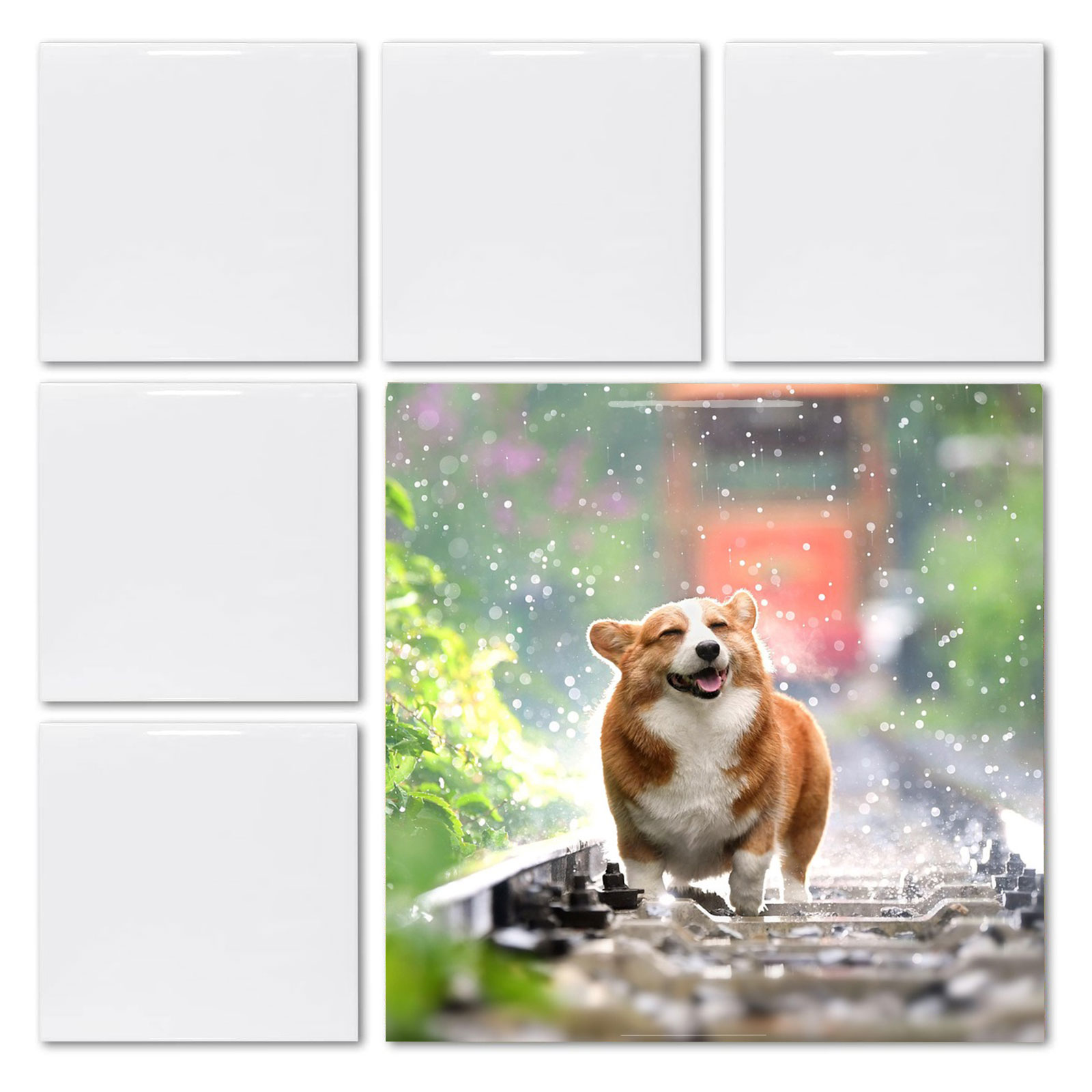 Ceramic Tile Blank - 20 peças de azulejos brancos quadrados