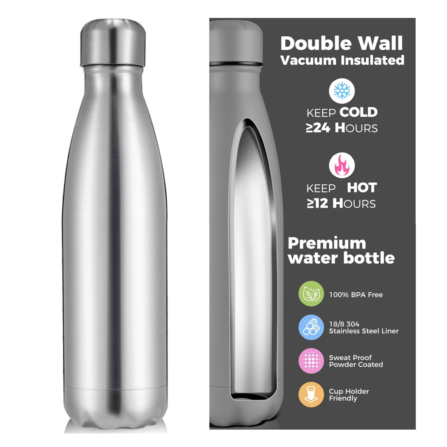 Water Bottle Blank - Garrafa térmica de água de aço